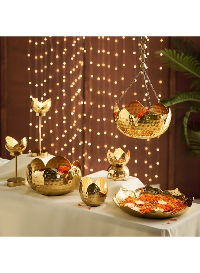 Home Box Hammered Gold Votive Candleholder for Home Decor - Image 4